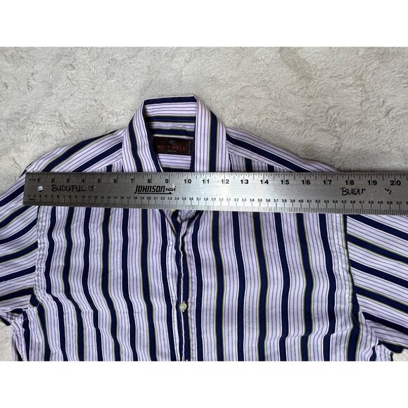 Etro Milano Made in Italy Mens Sz 39 Button Up Striped Casual Shirt Long Sleeve - Picture 3 of 7